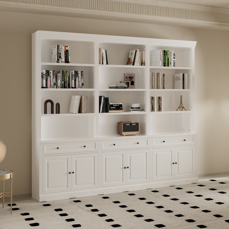 Canora Grey 91'' H X 102.4'' W 3-Drawer 6-Tier Bookcase Storage